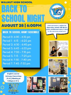 Back to School Night | Walnut High School